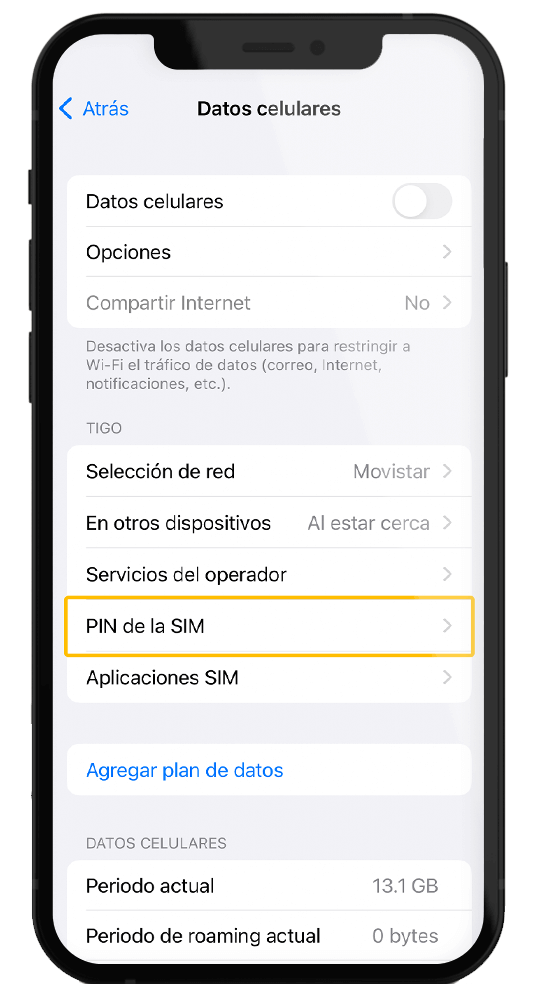 Configuración - iPhone - Activar o Desactivar PIN PUK - Tigo Nicaragua