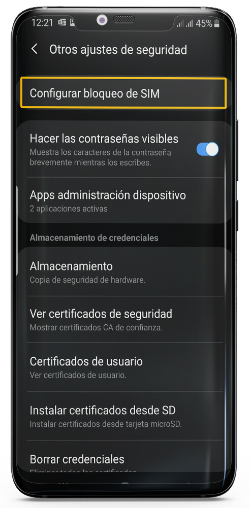 Ajustes PIN PUK - Activar | Desactivar - Androd - Tigo Nicaragua