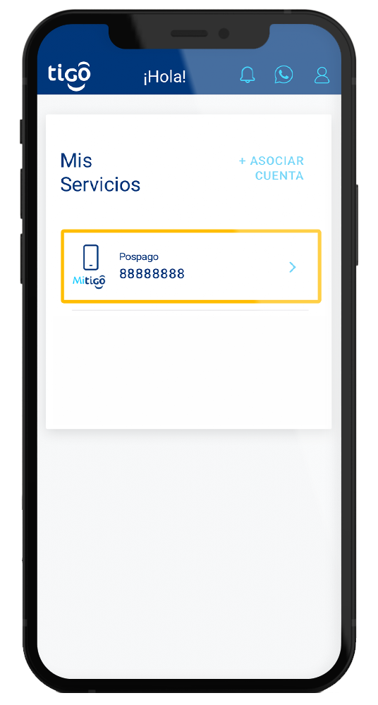 Selección Servicio Móvil - Recarga Tigo Nicaragua