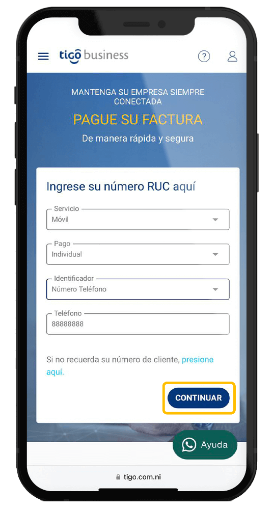 Pagar FACTURA con mi Tarjeta de Crédito o Débito - Tigo Nicaragua
